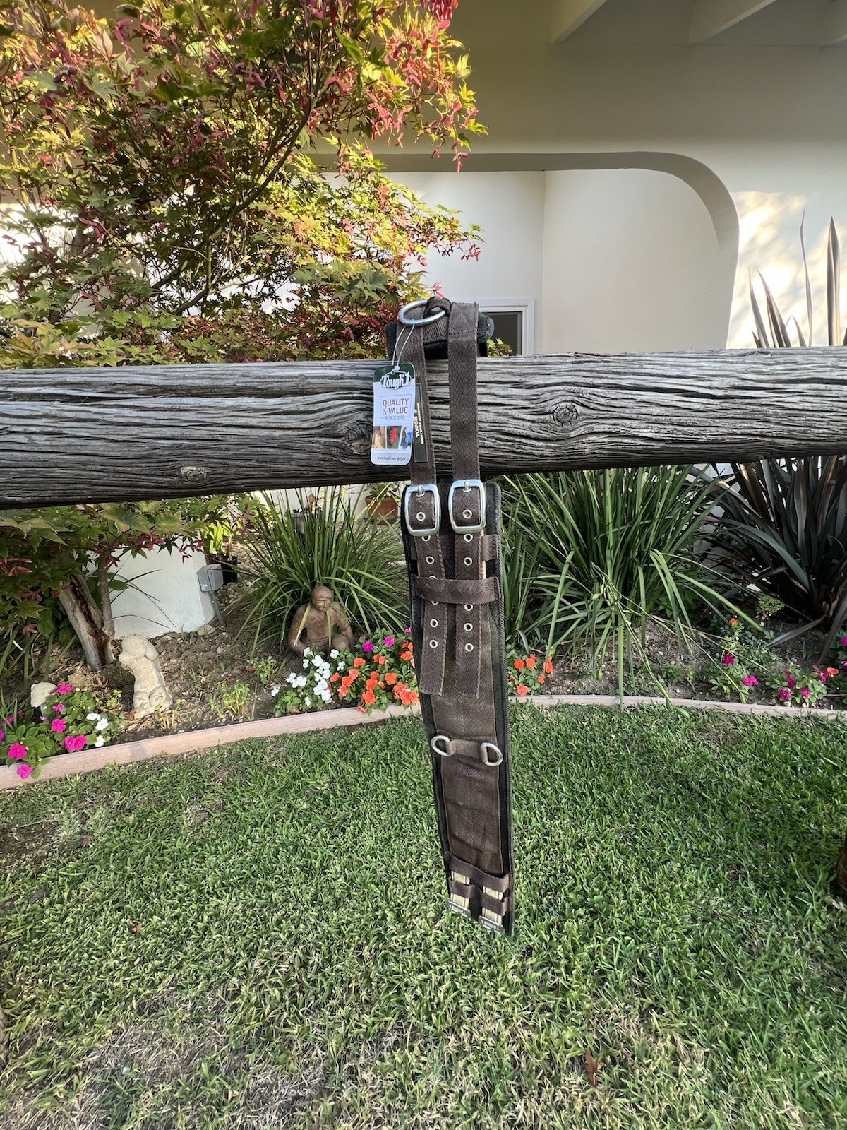 Tough-1 Adjustable Brown Surcingle for Horse Riding