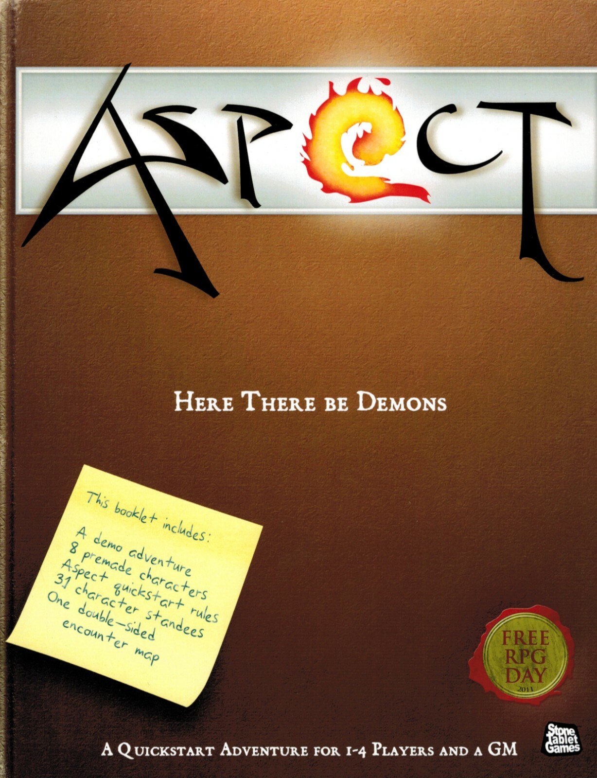 frpgd Stone Tablet Games ASPECT Here There Be Demons QUICKSTART Free RPG 2011