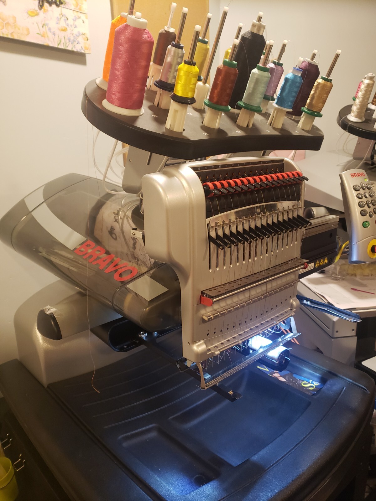 Melco Bravo II Single Head 16 Needle Embroidery Machine