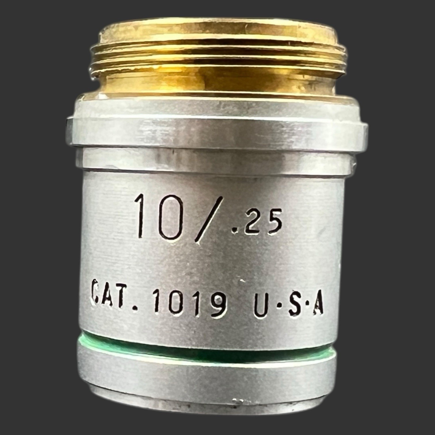 AO American Optical 10/.25 Plan Achro Microscope Objective Lens Cat.1019 Austria