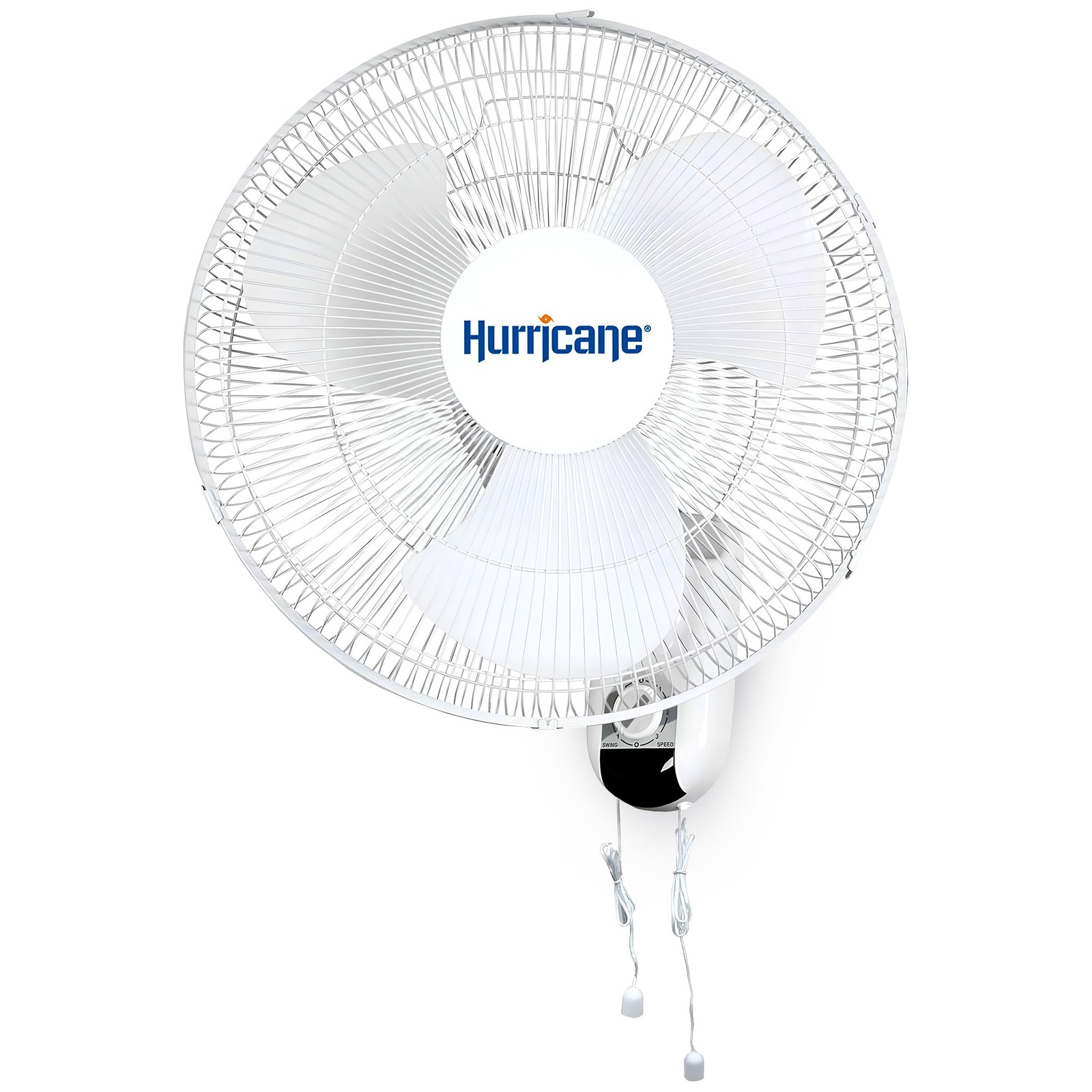 Hurricane 16" 90 Degree Oscillating 3 Speed Wall Mounted Fan, White(Open Box)