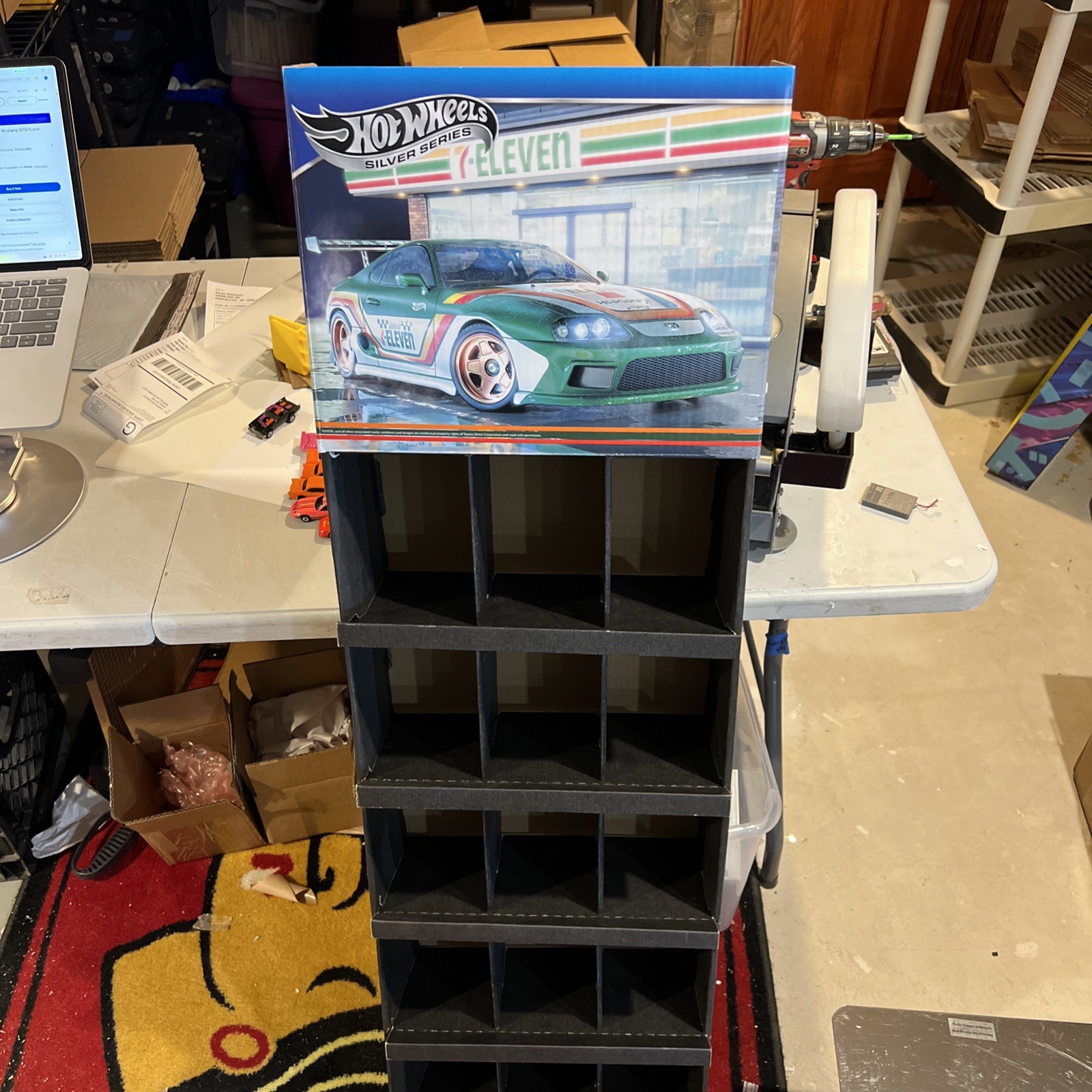 Hot Wheels  7-11 Toyota Supra Shipper,  Cardboard Display Case, PDQ Showcase