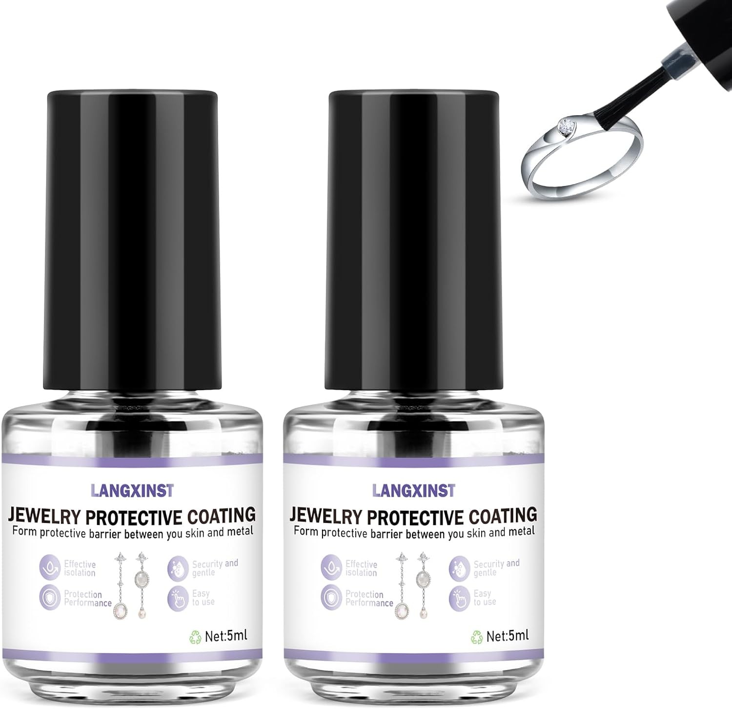 2PCS Jewelry Protective Coating,Jewelry Sealant, Clear Invisible Long-Lasting Pr