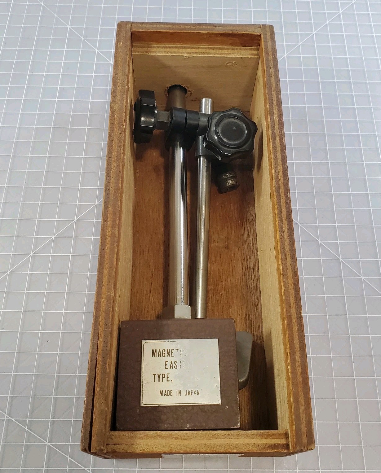 Eastern  Magnetic Base Dial Indicator Holder Stand With Box Broken Knob