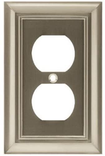 Architectural Single Duplex Wallplate Satin Nickel