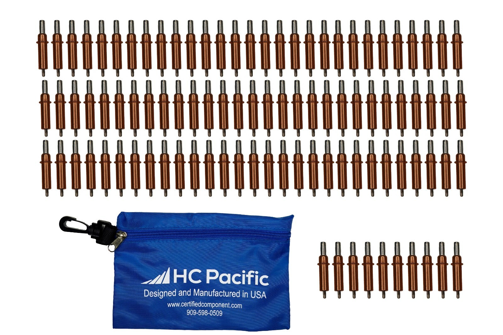 100 each C1/8 Cleco Fasteners & Pouch (Drill Size #30, Grip 0-1/4") Made in USA