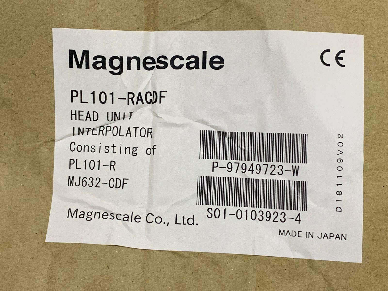 Magnescale / Head Unit Interpolator / PL101-R / MJ632-CDF