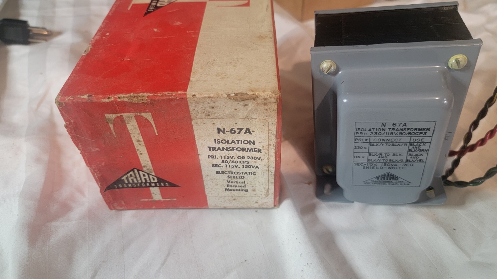 TRIAD MAGNETICS N-67A ISOLATION TRANSFORMER 115-230V 50/60HZ