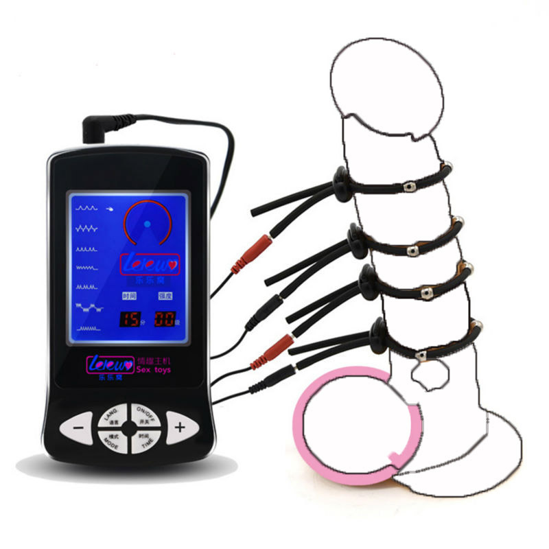 Electtro Shock Ring Physiotherapy Device E Stim Belt Penis Extender Enhancer Kit