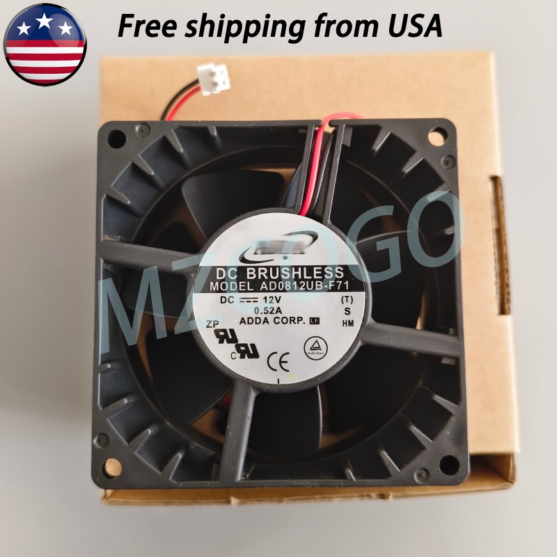 1PC New cooling fan For ADDA AD0812UB-F71 80*80*38mm 8038 12V 0.52A 2Pins