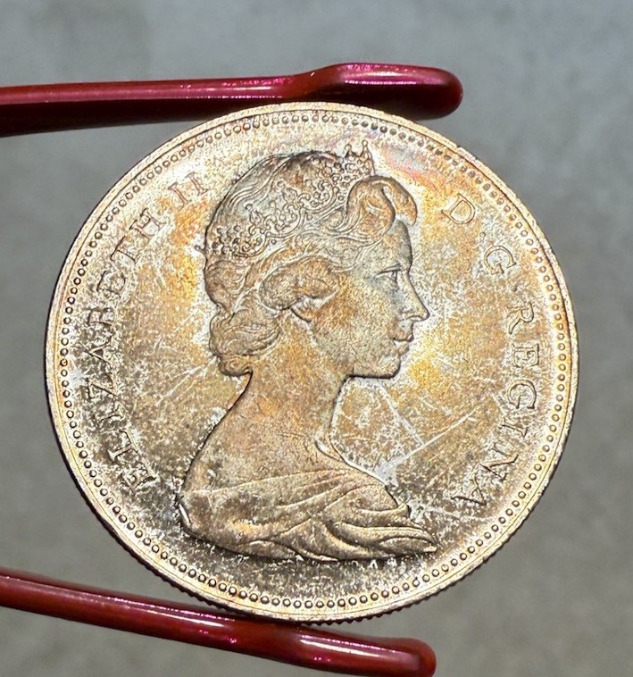 1966 Canada $1 Silver Dollar Coin - Toned Gem