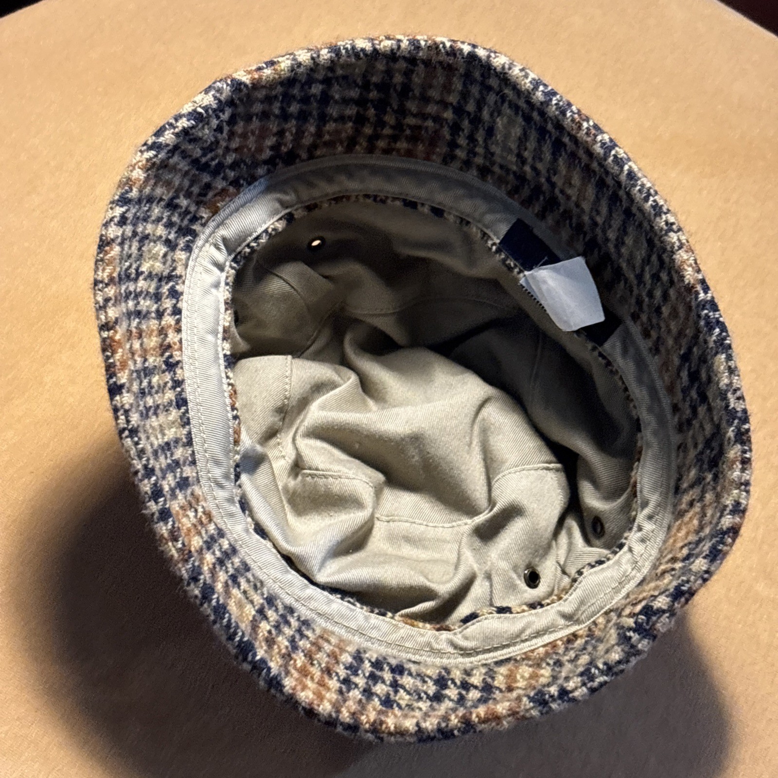J. Crew Brown Herringbone Women’s Lamb’s Wool Bucket Hat M/L