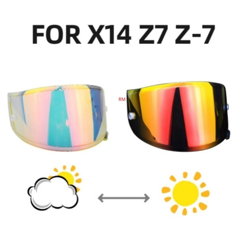 Photochromic Red Visor Lens For SHOEI X14 Z7 CWR1 RF1200 Xspirit NXR Motorcycle