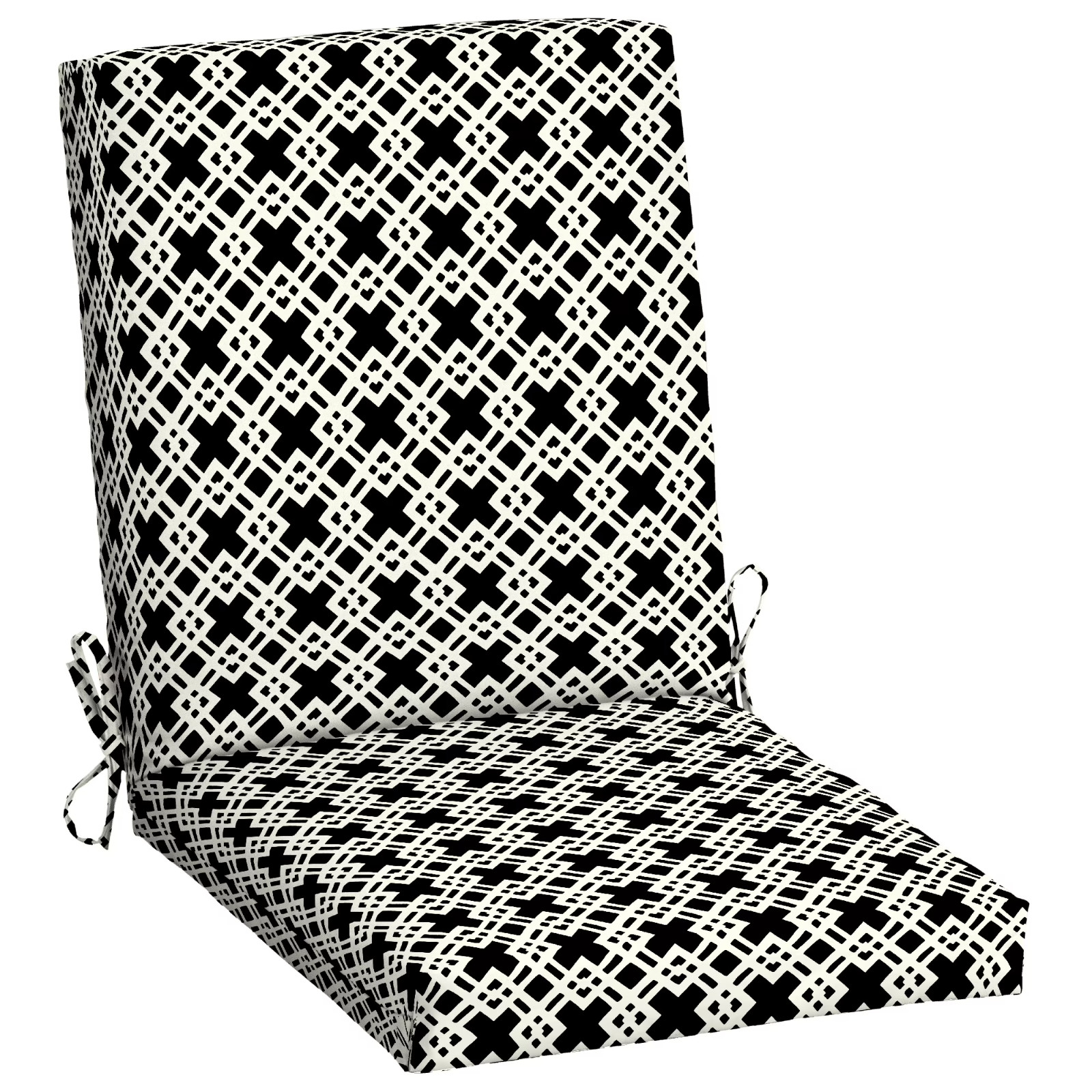 Mainstays Black &White Lattice 1 Piece Rectangle Outdoor ChairShips from the USA