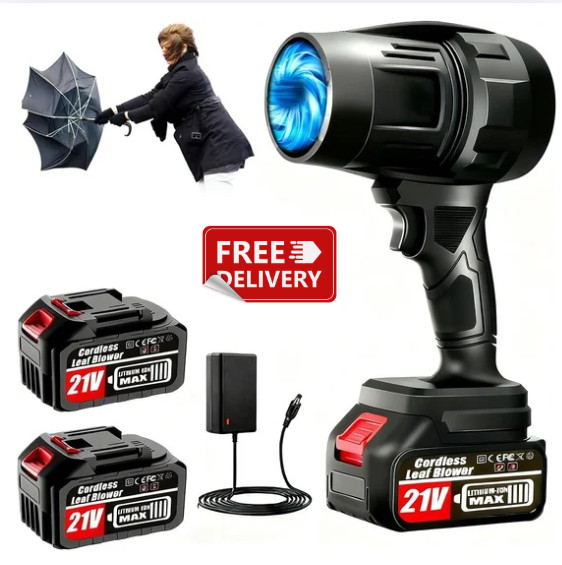 Cordless Leaf Blower with 2 x 4.0Ah Battery and Charger, 600,000 RPM Turbo Air