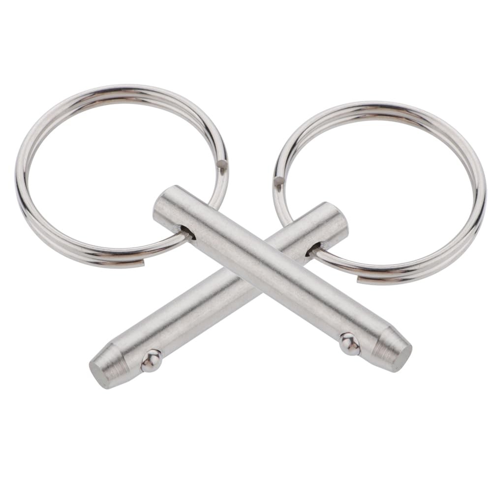 2 Pack Quick Release Pin, Diameter 0.197"(5mm), Overall 5mm x 35mm, Silver