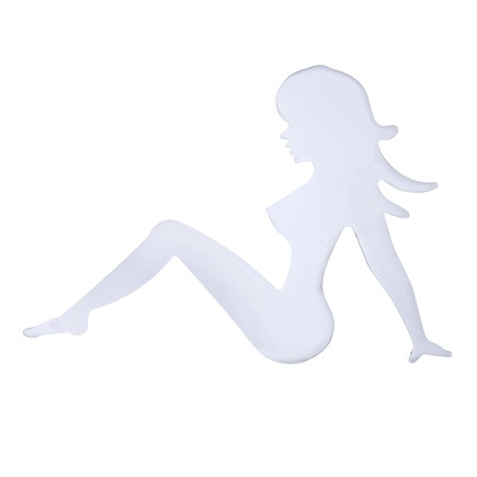 United Pacific 10898 Emblem, 3" x 4.25" Chrome Sitting Lady Cut-Out, Facing Left
