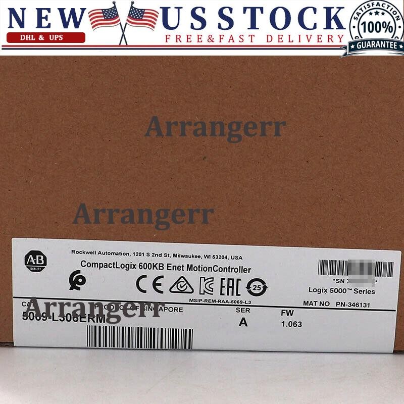 Allen Bradley 5069-L306ERM /A CompactLogix 600KB Enet Motion US Free Tax