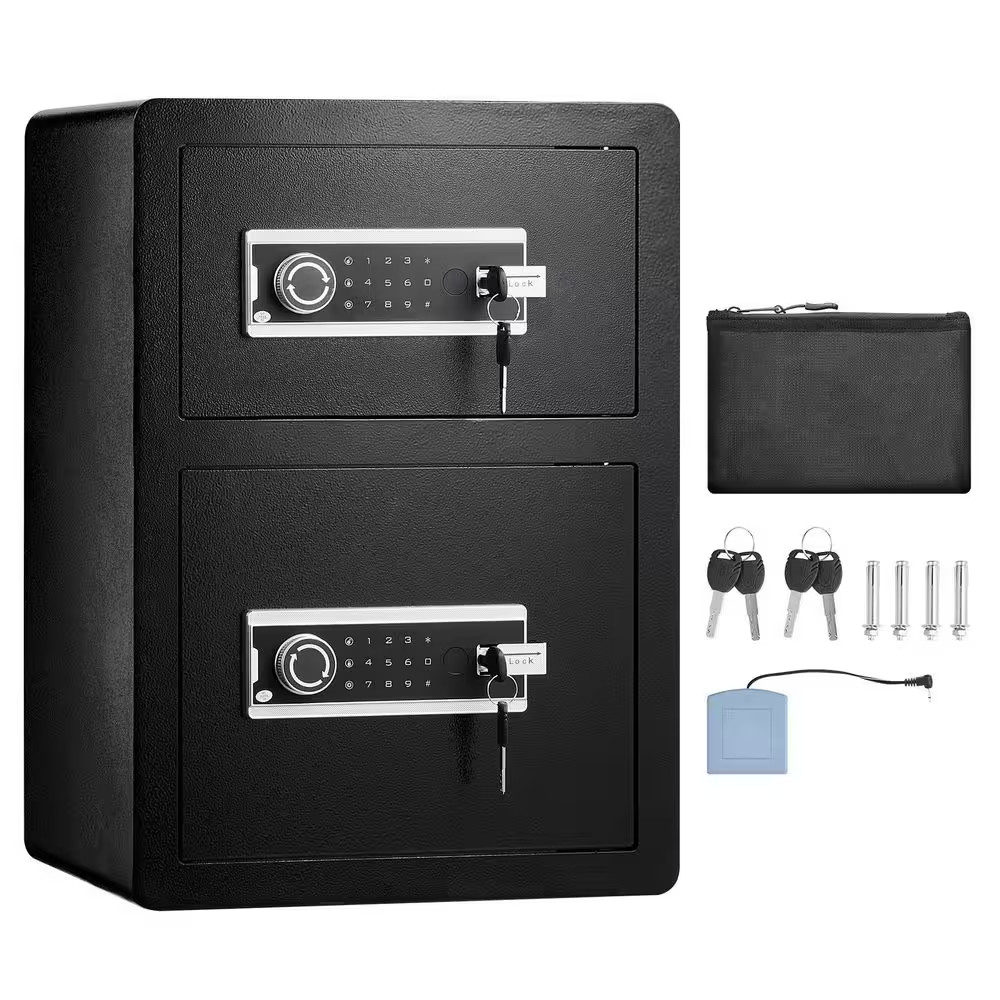 Safe Box, 3.5 Cu. Ft. Safe Lock Box with Fireproof Bag and 2 Height Adjustable a
