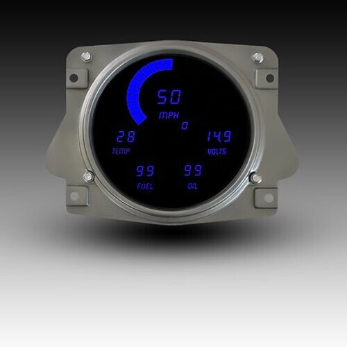 1966-1977 Bronco LED Direct Replacement Gauge Cluster, Blue LEDs, DP1020B