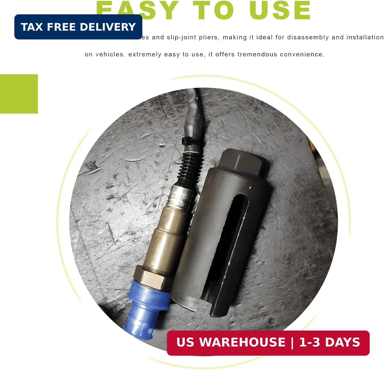Oxygen Sensor Socket, Chromed-Vanadium Steel Oxygen Sensor Wrench Removal Tool