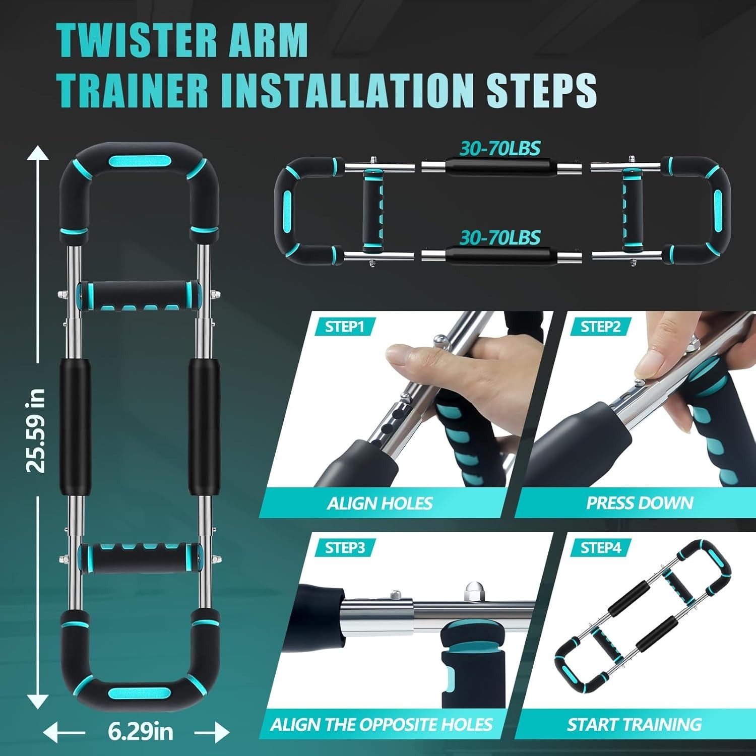 Compact & Lightweight Twister Arm Trainer - 100lb Max for Effective Workouts