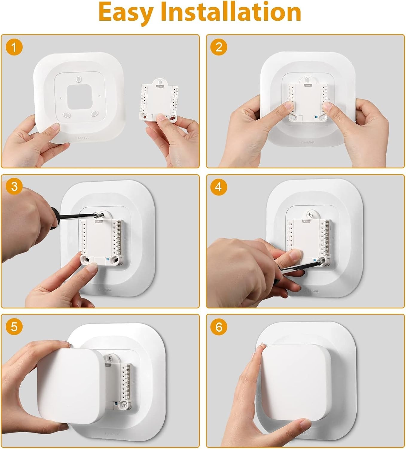 Modern Wall Plate Cover for Amazon Smart Thermostat 2021, Durable Polycarbonate