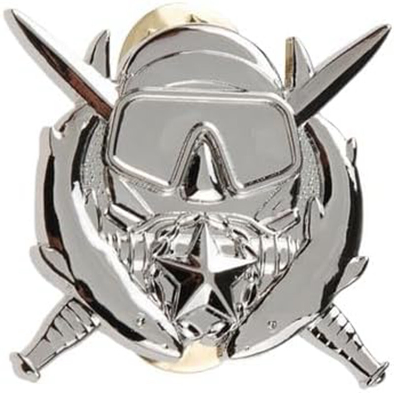 US ARMY SPECIAL OPERATIONS DIVER SUPERVISOR BADGE LAPEL shiny silver INSIGNIA
