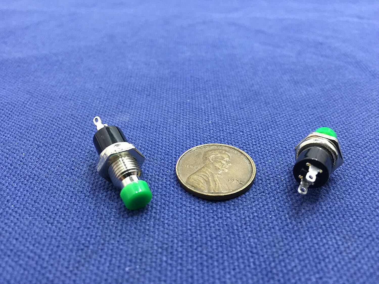 2 Pieces GREEN  Mini Push Button SPST Momentary N/O OFF-ON Switch 6mm FL6022 c1