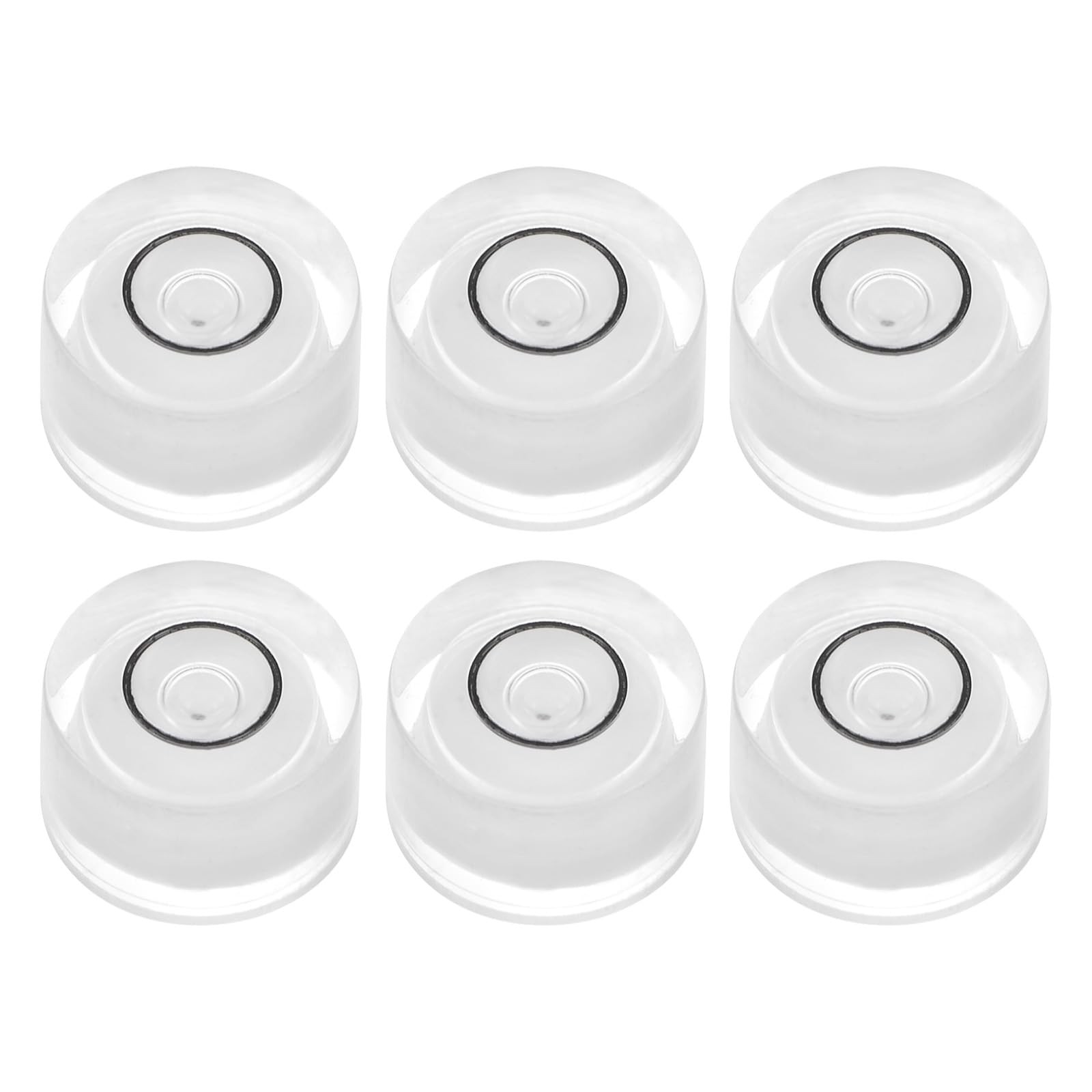 HARFINGTON 6pcs Round Bubble Level 10x6mm Mini Circular 10x6mm, White