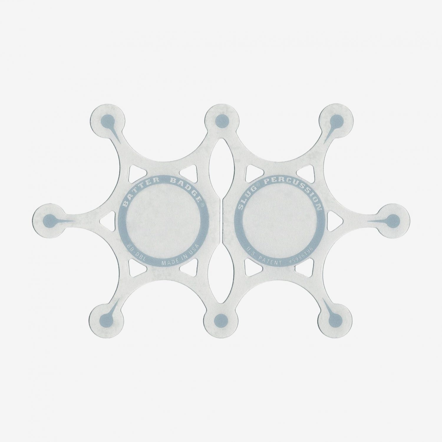 SLUG Percussion - BB-DBLS-BB2 - Double Batter Badge 4.5"x7.5" - SILVER