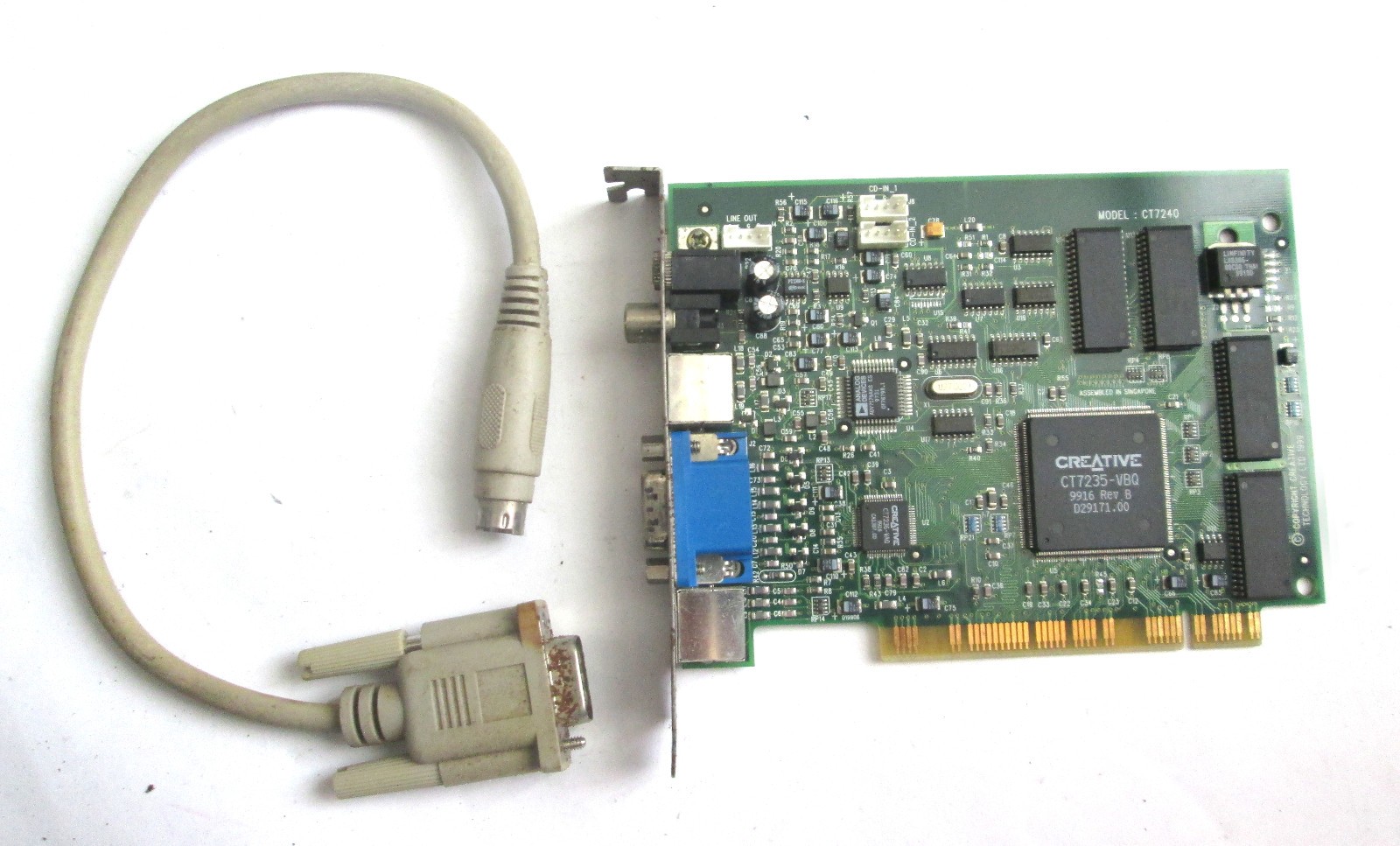 Creative Labs CT7240 PCI Card w/ Cable Encore DXR3 Video DVD Decoder CT7235-VBQ