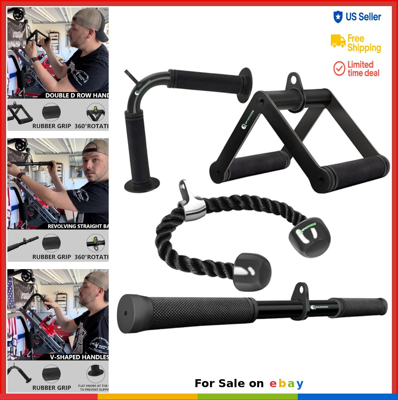 Cable Machine Attachment Set LAT Pulldown Weight Accessories Home Gym