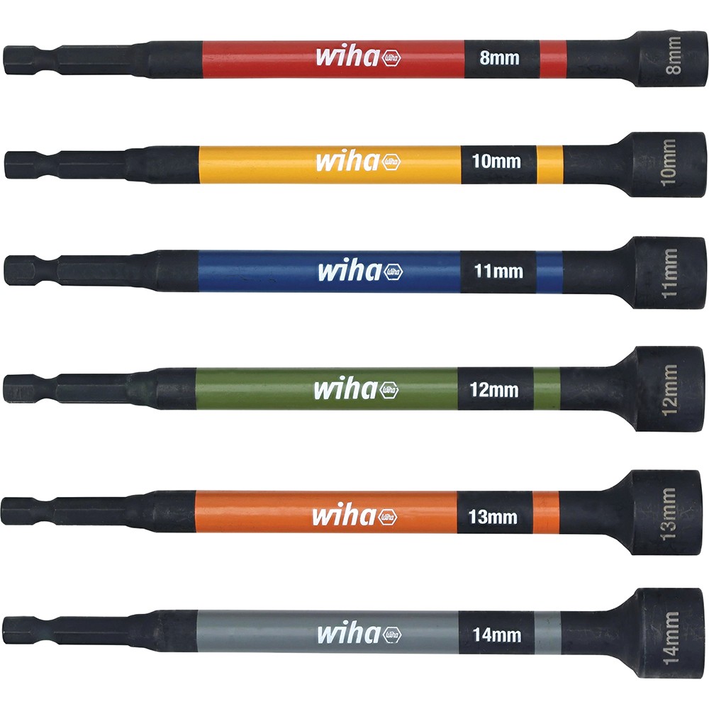 6 Piece Color Coded Magnetic Nut Setter Metric Set 70487 WIHA 70487 84705704876