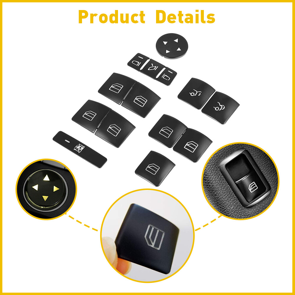 For Mercedes-Benz E350 2010-2015 Car Door Armrest Window Switch Button Cover 14x