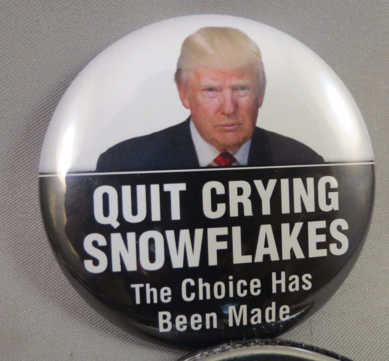 WHOLESALE LOT OF 12 QUIT CRYING SNOWFLAKES THE CHOICE IS MADE TRUMP BUTTONS 45TH