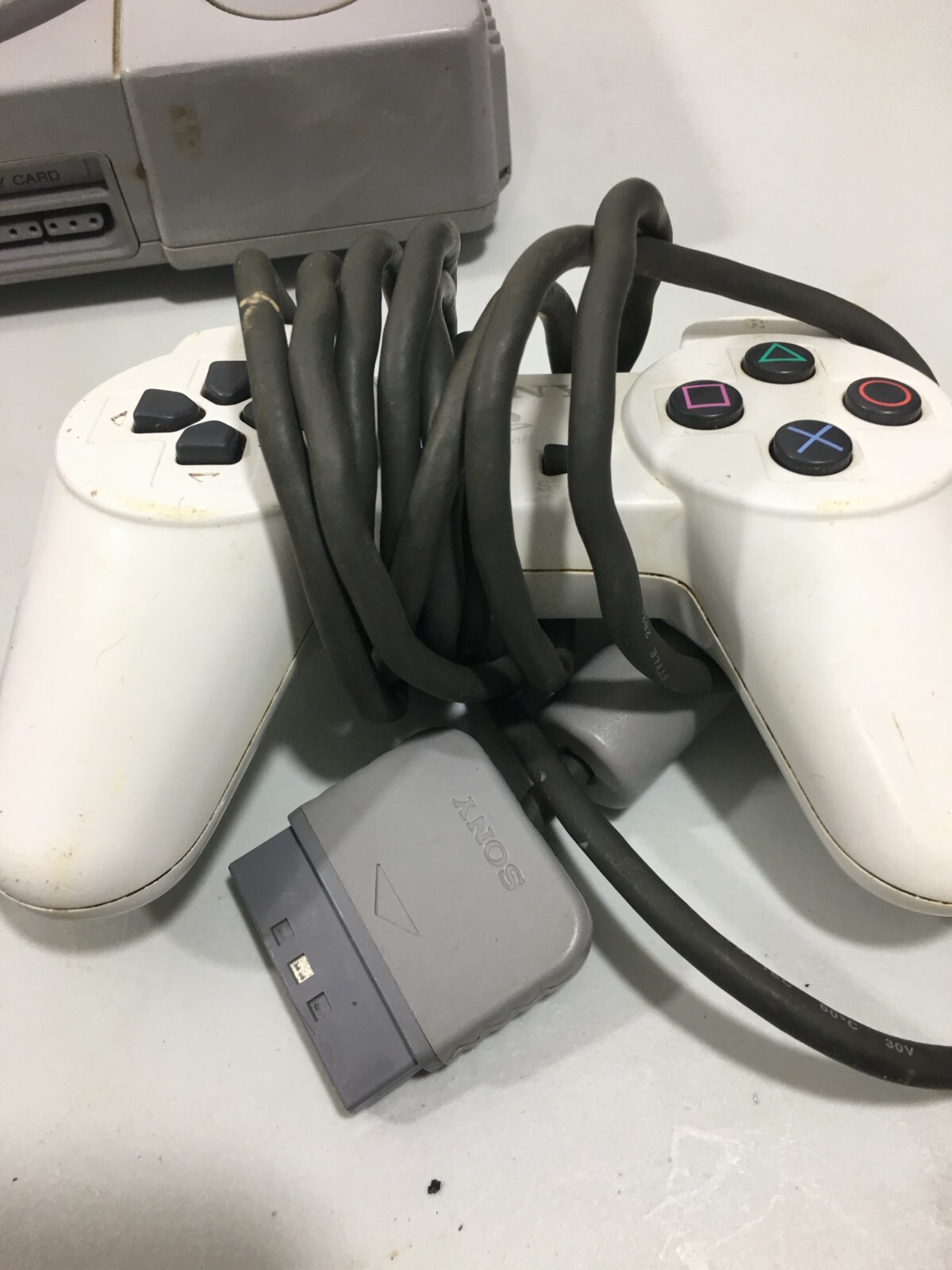 Sony Playstation 1 (PS1) System SCPH-7501 Gray Console 2 Controllers Works