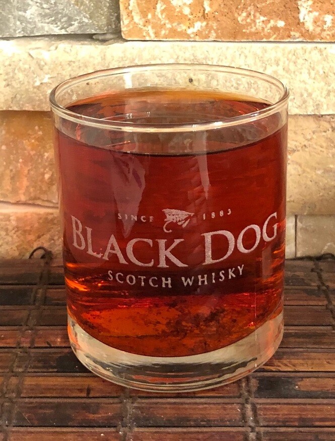 BLACK DOG Collectible Whiskey Glass
