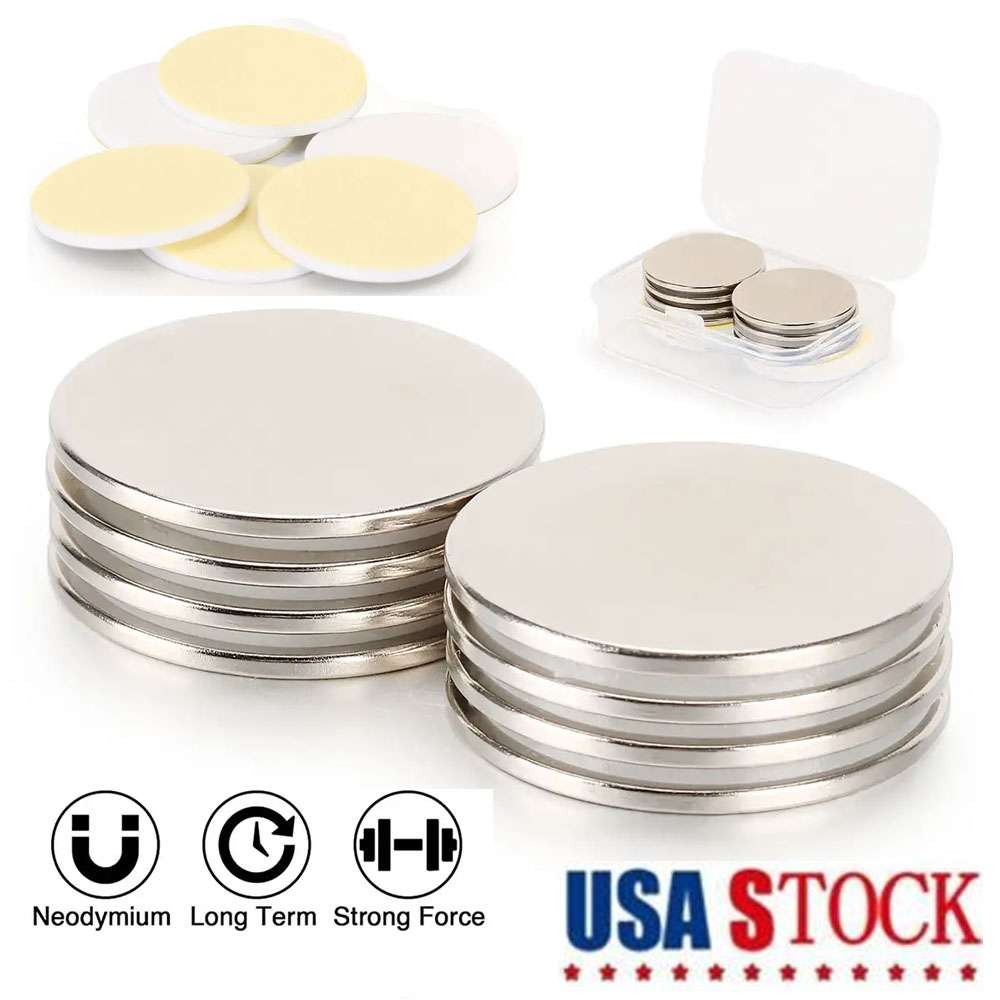 8~40Pcs Strong Neodymium Disc Magnets with Double-Sided Adhesive Powerful Magnet