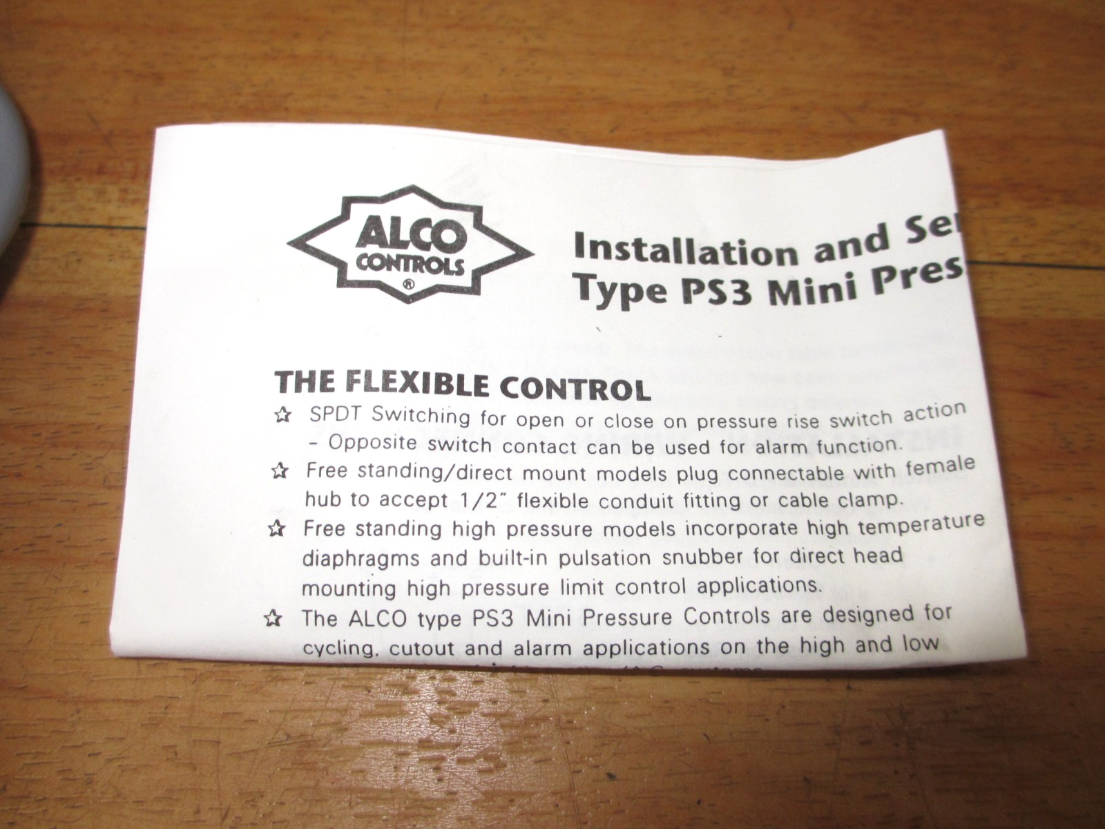 Emerson PSC-B6S *NEW* Mini High Pressure Control
