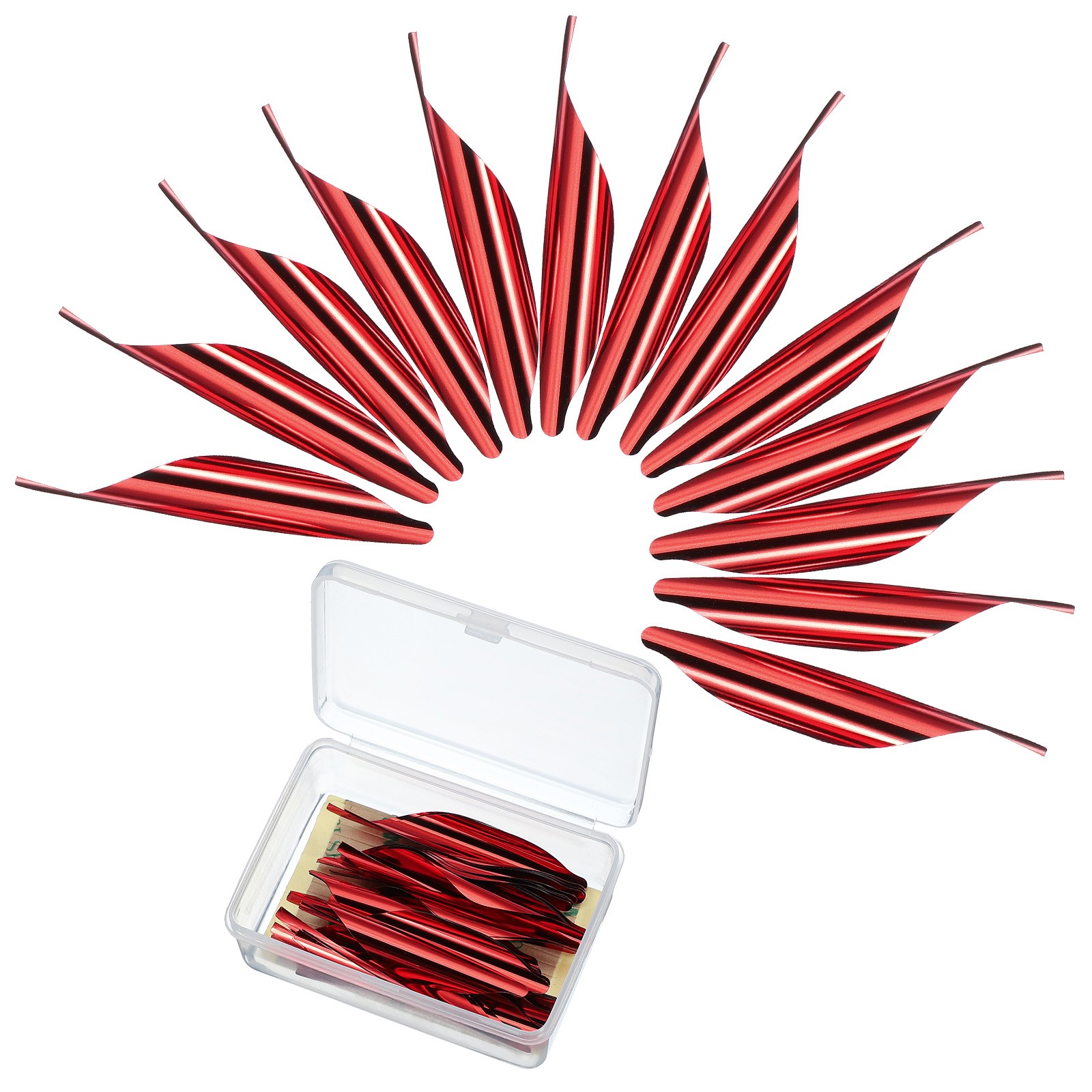 50pcs Arrows Spin Vanes 1.8 Inch Plastic Arrow Fletching Right Twist, Red