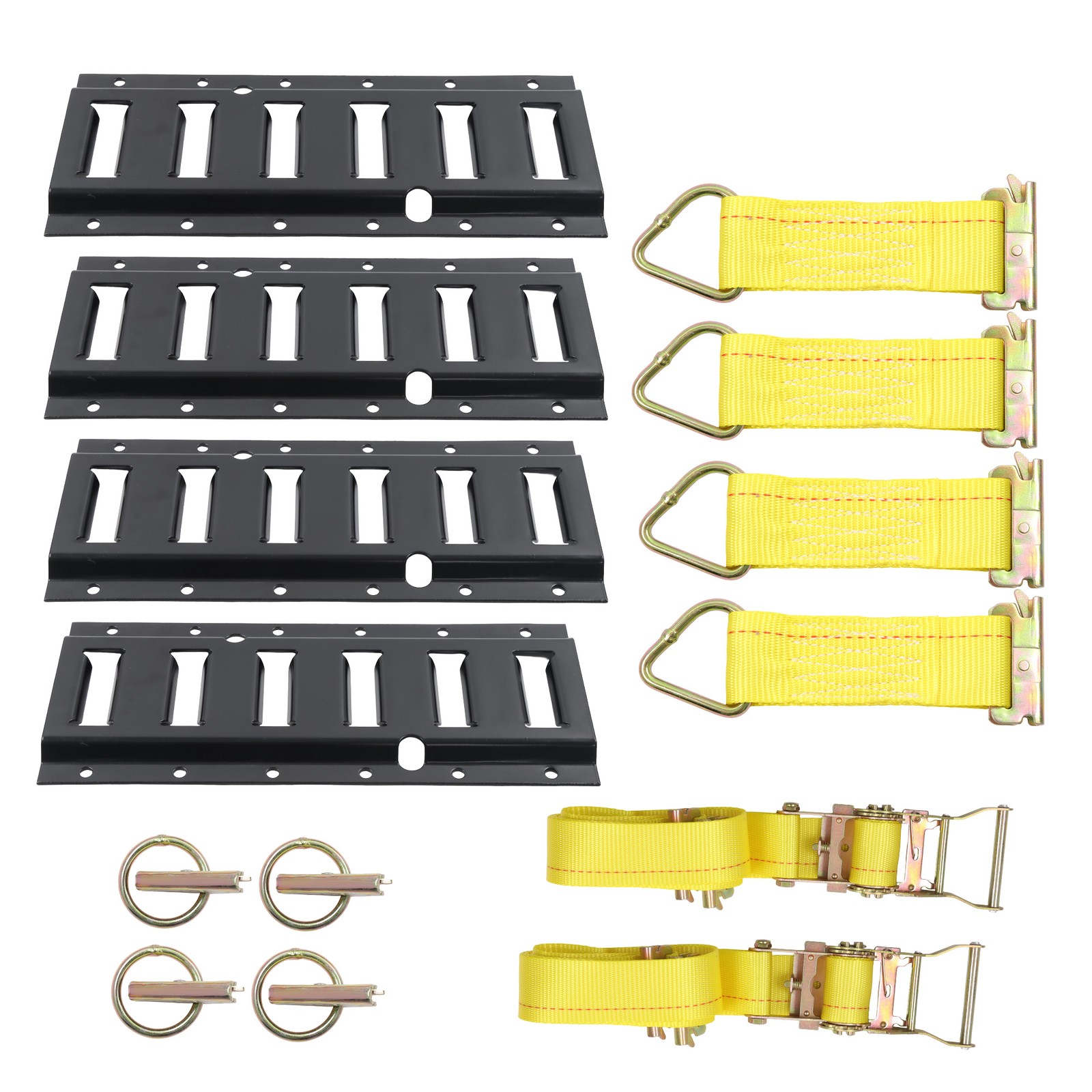 Labwork 14 Pack E Track Tie Down Rail Kit 4 1’ Etrack Rails 2 Ratchet Straps