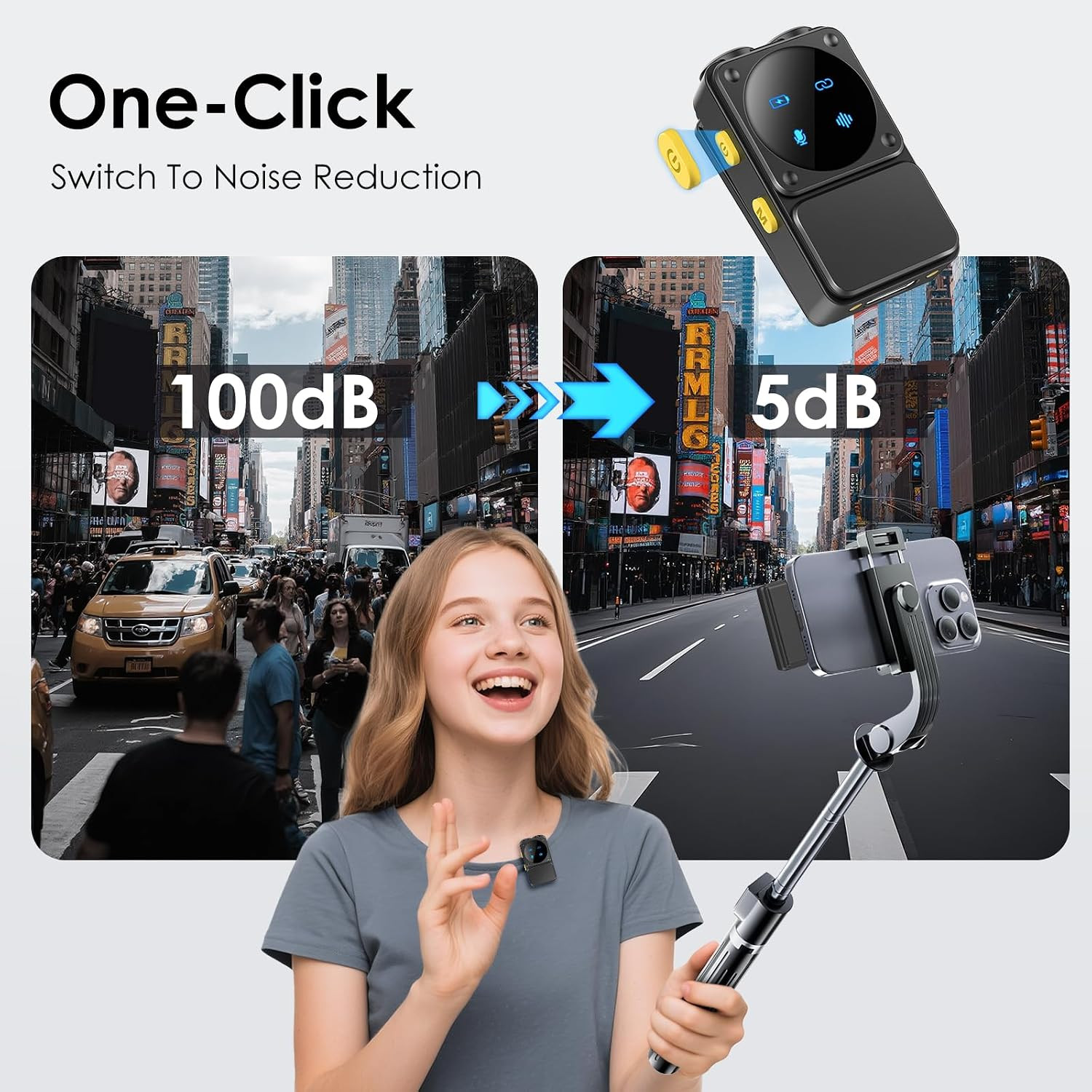 Mini Wireless Lavalier Microphone for Iphone Ipad Android with Lightning/Usb-C