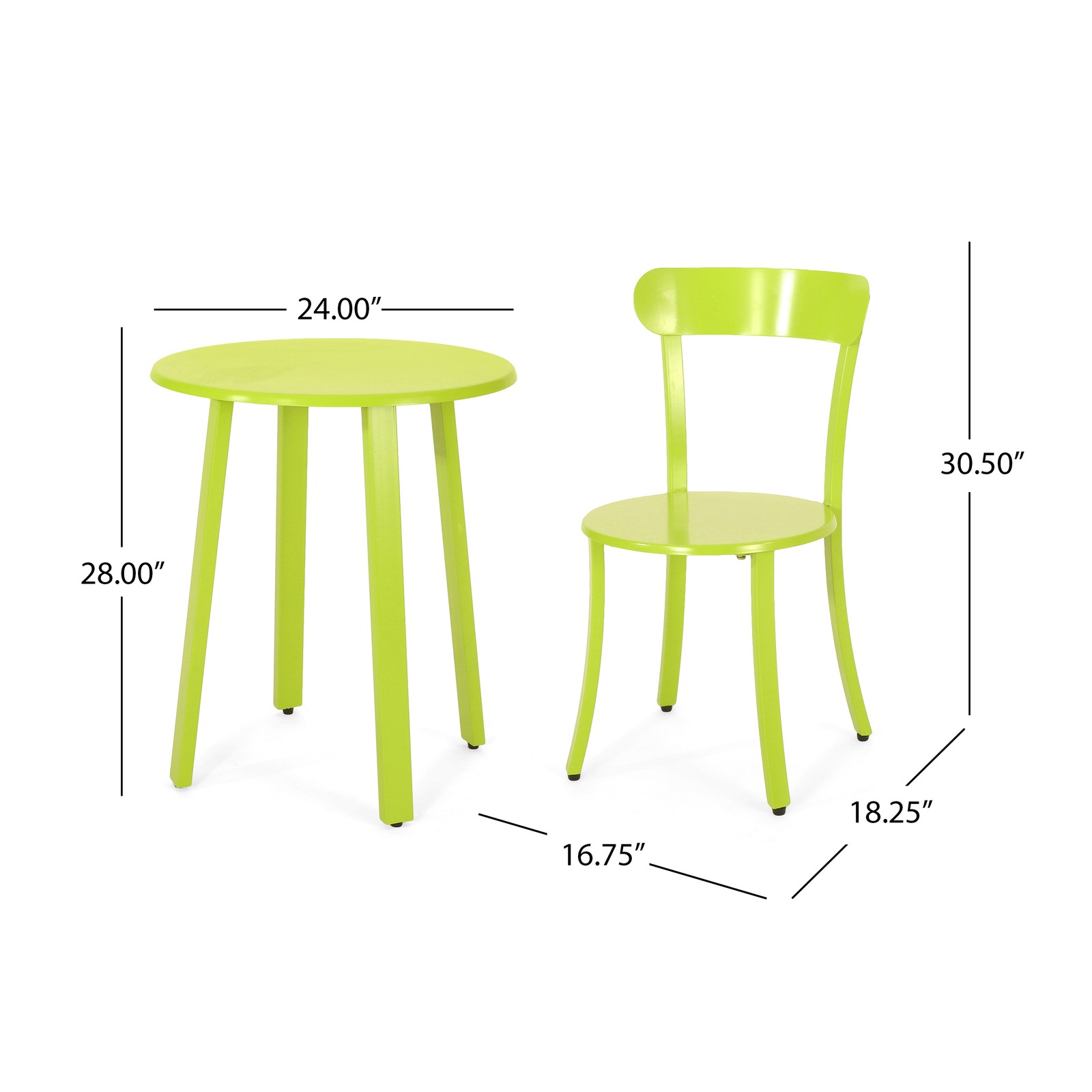 Bistro Set, 3 Piece Outdoor Patio Dining Set with Table and 2 Chairs