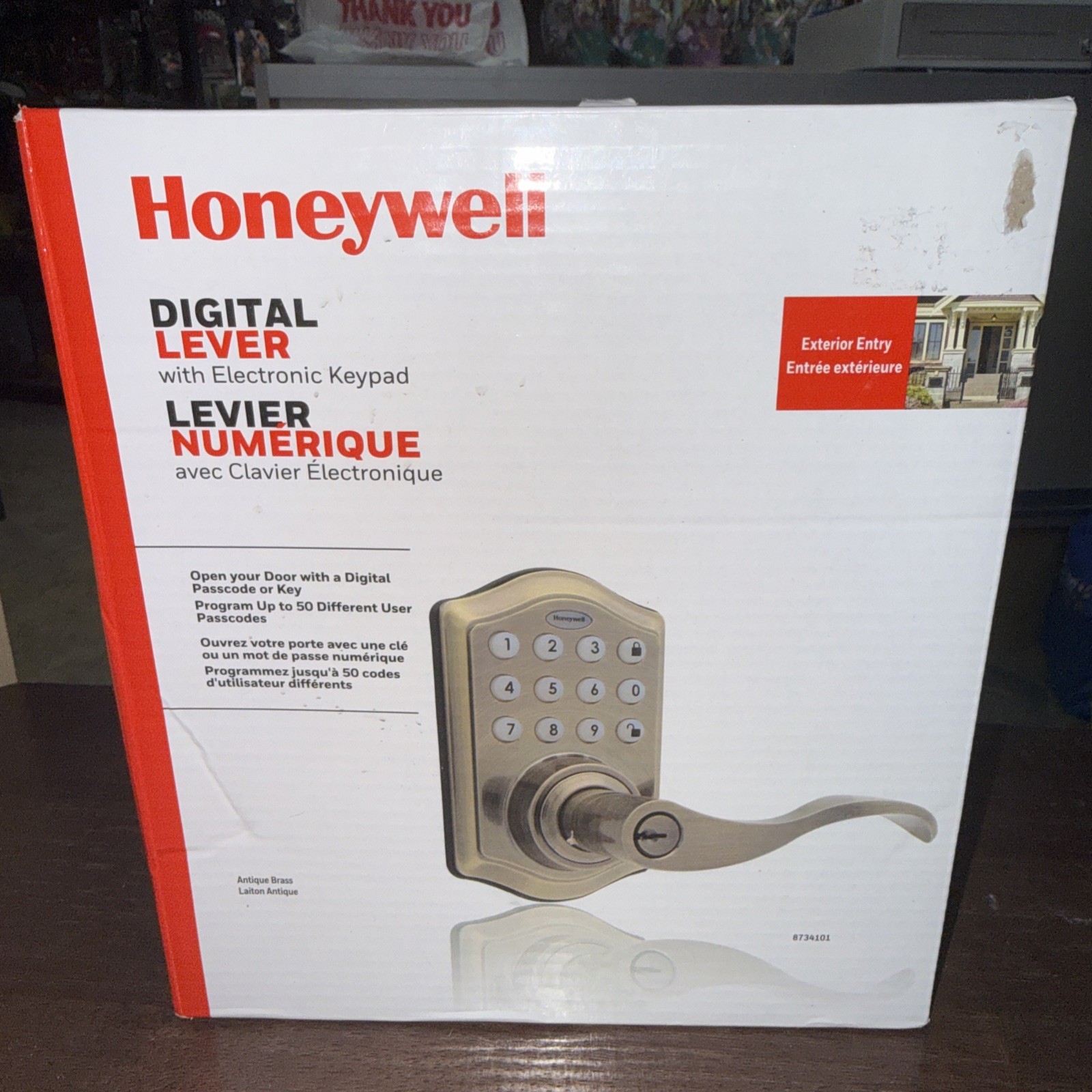Honeywell Electronic Exterior Entry Lever Door Lock