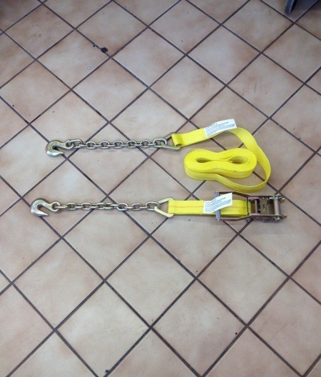 2"x27' CHAIN AND GRAB RATCHET ASSY TIE DOWN RACE CAR 4X4 TOW TRUCK HAULING  AXLE