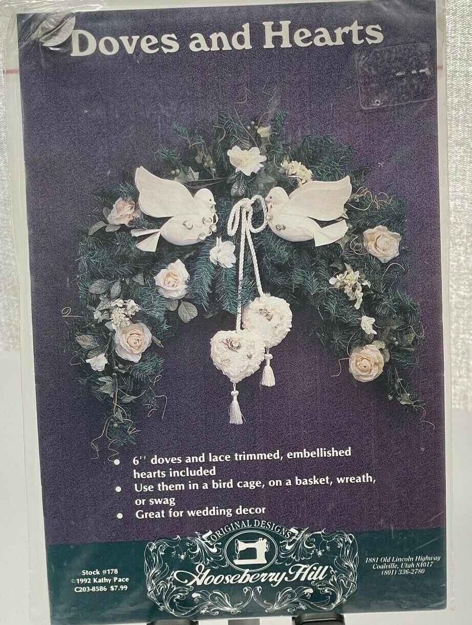 Sew Pattern Craft Pattern Doves and Hearts Home Decor