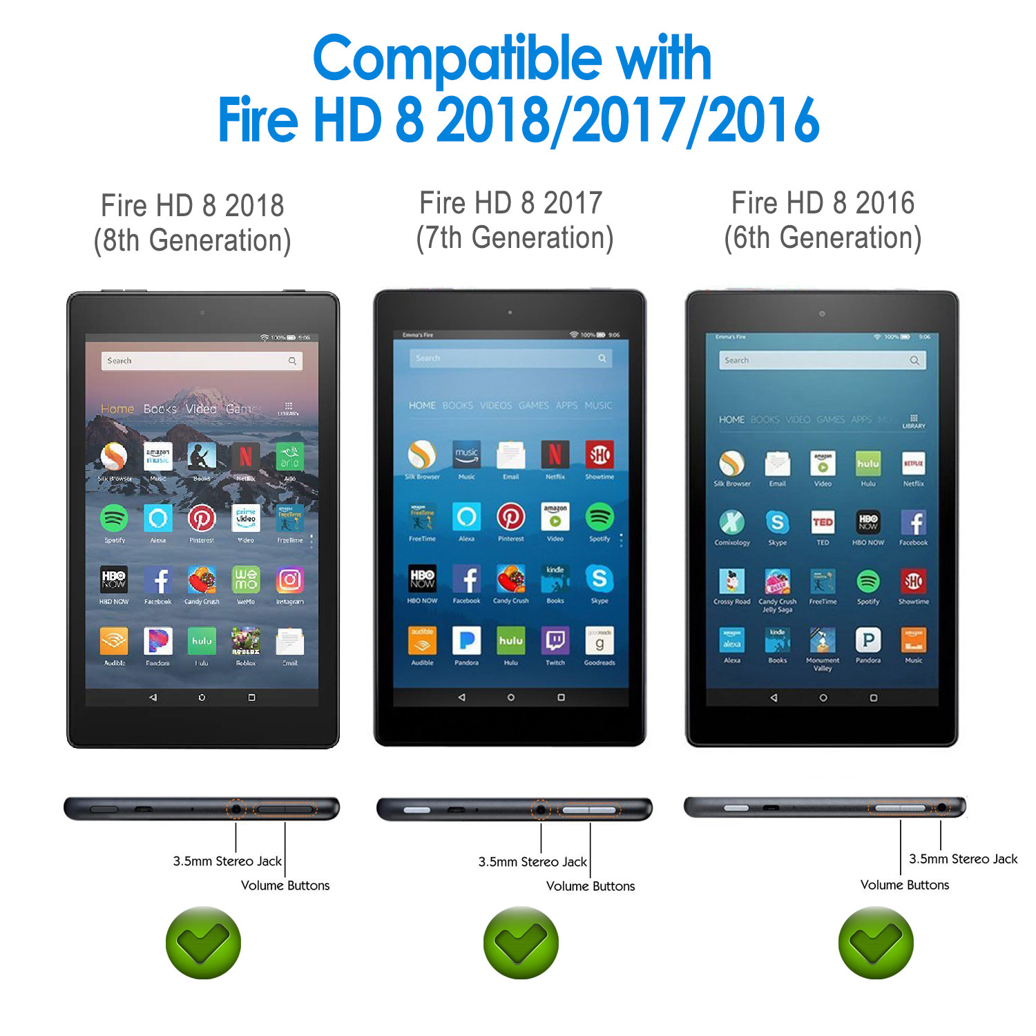 JETech Screen Protector for Amazon Fire HD 8 (2018, 2017 and 2016 Model)