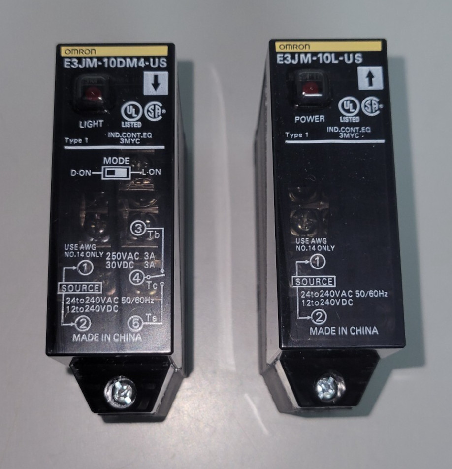 Omron Photoelectric Sensor E3JM-10DM4-US, Through Beam, 10m, Infrared LED (B584)