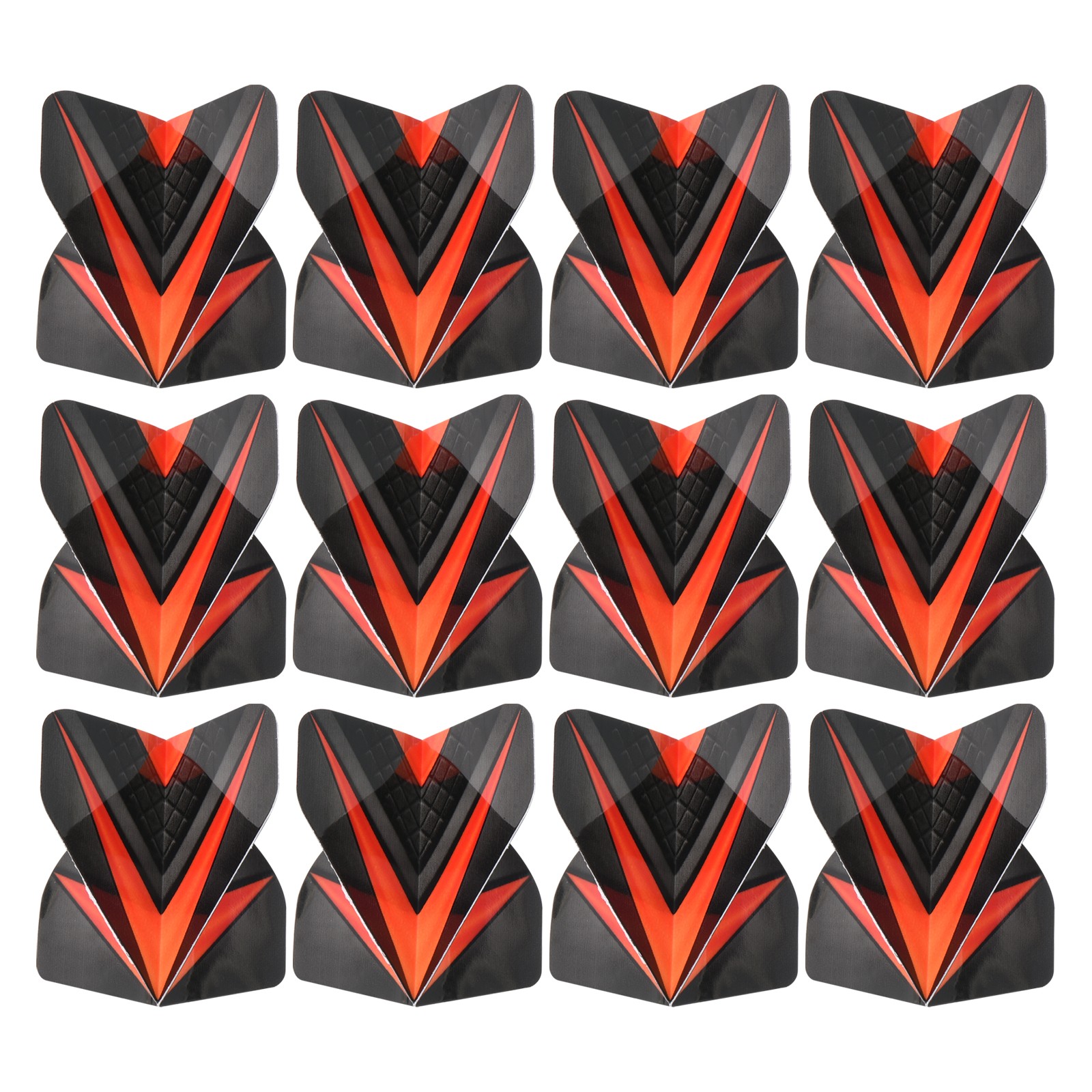 Dart Flights, 12 Pack PET Darts Accessories V Style, Black, Orange